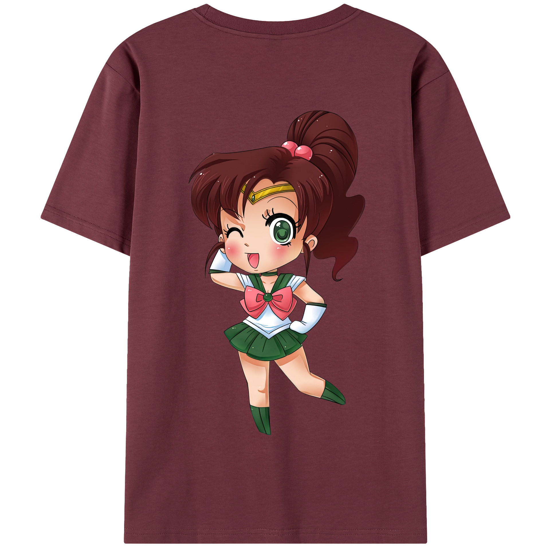 （画像用） 美少女戦士セーラームーン 木野 まこと きの まこと Sailor Moon Kino Makoto （セーラージュピター；Sailor Jupiter） 綿100％半袖Tシャツ（背面プリント）